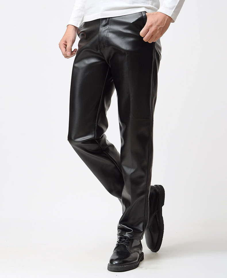 Pantalon cuir homme droit PU pour hiver - Ref 1495120 Image 19