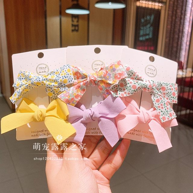 Pet small fresh bow duckbill clip Teddy Yorkshire Maltese Shih Tzu dog hair clip headdress clip