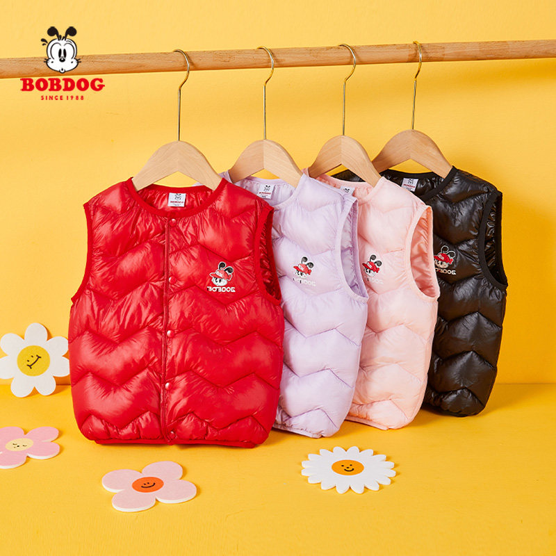 Bobdog 巴布豆 22年秋季款 女童马甲背心 天猫优惠券折后￥39.9包邮（￥54.9-15）100~160码4色可选