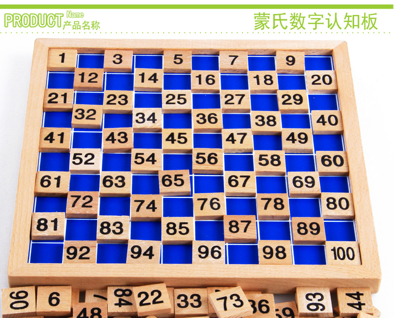 Trường mẫu giáo đếm đồ chơi dạy học đồ chơi 1-100 bảng kỹ thuật số Montessori dạy hàng trăm câu đố nhận dạng trẻ em - Đồ chơi giáo dục sớm / robot robot hành động