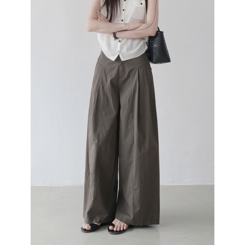 Summer High-Waisted Loose Straight-Leg Casual Pants, Floor-Length Pants, Slimming, Versatile, Lazy and Relaxed Long Pants, Wide-Leg Pants for Women Summer High-Waisted Loose Straight-Leg Casual Pants, Floor-Length Pants, Slimming, Versatile, Lazy and Relaxed Long Pants, Wide-Leg Pants for Women