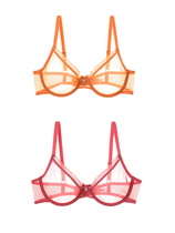  Bra thin sexy sexy ultra-thin hot summer gathered upper support anti-sagging bra transparent temptation perspective C