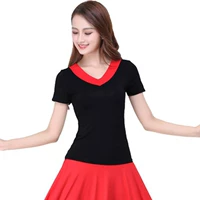 V-образный вырез черный топ