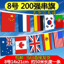 No. 8 200 strong foreign countries with flags small colorful flags world flags fans bar decoration hanging flags 50 meters