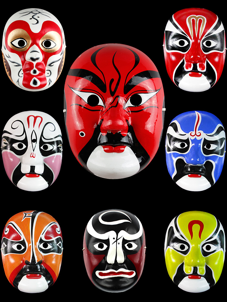 Peking Opera face mask Full face Children's drama opera adult can wear quintessence mold Chinese style props Ancient style