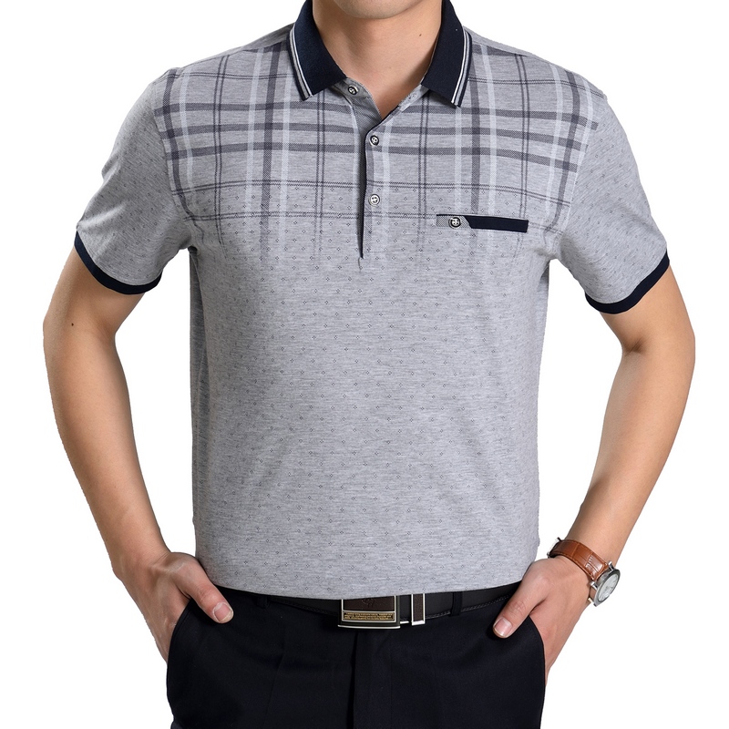 Cha ngắn tay t-shirt mùa hè 40-50 tuổi người đàn ông trung niên của mùa hè polo áo sơ mi trung niên cha dài tay quần áo