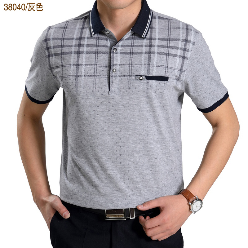 Cha ngắn tay t-shirt mùa hè 40-50 tuổi người đàn ông trung niên của mùa hè polo áo sơ mi trung niên cha dài tay quần áo