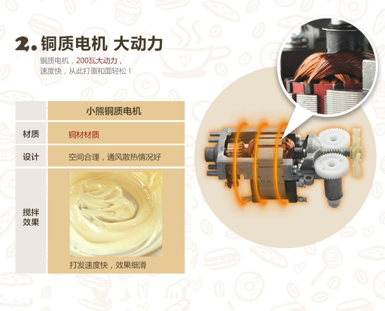 Máy đánh trứng gấu DDQ-B01A1 Máy xay sinh tố cầm tay bằng điện nhỏ và máy trộn kem - Máy trộn điện 	máy đánh trứng kenwood