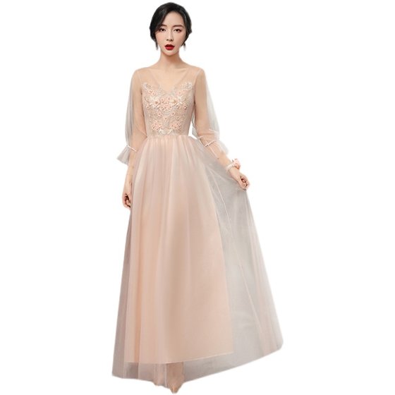 伴娘服女2025新款平时可穿大码姐妹团仙气质高级感森系连衣裙秋冬