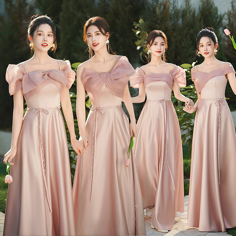 Bridesmaid Dress 2026 New Style Pink Coming-Of-Age Ceremony Sister Dress Performance Dress High-End Can Be Worn Casually Graduation Evening Dress