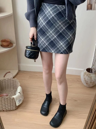 Демисезонная приталенная шерстяная юбка в складку, подходит для подростков, с акцентом на бедрах