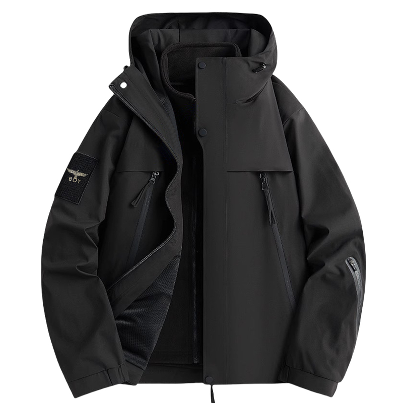 Boy Outdoor Jacket, Windproof and Waterproof, Detachable Three-In-One Warm Mountaineering and Skiing Jacket for Men and Women in Winter Boy Outdoor Jacket, Windproof and Waterproof, Detachable Three-In-One Warm Mountaineering and Skiing Jacket for Men and Women in Winter