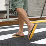Boree/宝人 Мужские сланцы, резиновые нескользящие универсальные мюли, пляжная обувь, с перемычкой между пальцами, подходят для носки на улице