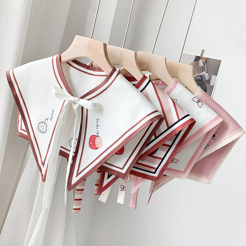 Summer Thin Fake Collar Small Scarf for Women, Korean Style, Versatile for Pairing with Shirts and T-Shirts, Can Be Worn as a Shawl or Tie-On Shoulder Wrap Summer Thin Fake Collar Small Scarf for Women, Korean Style, Versatile for Pairing with Shirts and T-Shirts, Can Be Worn as a Shawl or Tie-On Shoulder Wrap