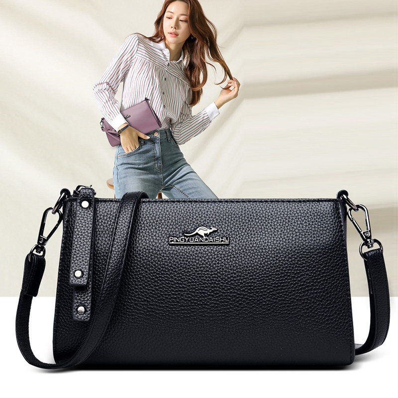 Kangaroo small bag female 2021 summer new fashion coin purse hand leather messenger bag middle-aged mother bag