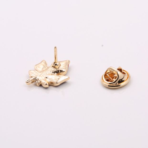 Golden Phoenix Love Jewelry Châu Âu, Nhật Bản và Hàn Quốc Thương hiệu thời trang New Drop Glaze 珐 琅 Red Maple Leaf Cổ áo Pin Trâm - Trâm cài ghim cài áo vest nam