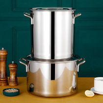 Stainless Steel Pan Commercial Soup Barrel With Lid Soup Pot Thickened Bottom Large Capacity Stew Stockpot Domestic Water Storage Barrel Stainless Steel Barrel