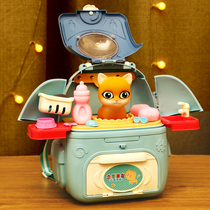 Childrens house toy backpack space bag pet simulation animal cat dog three or four years old 3 boys and girls 4 birthday