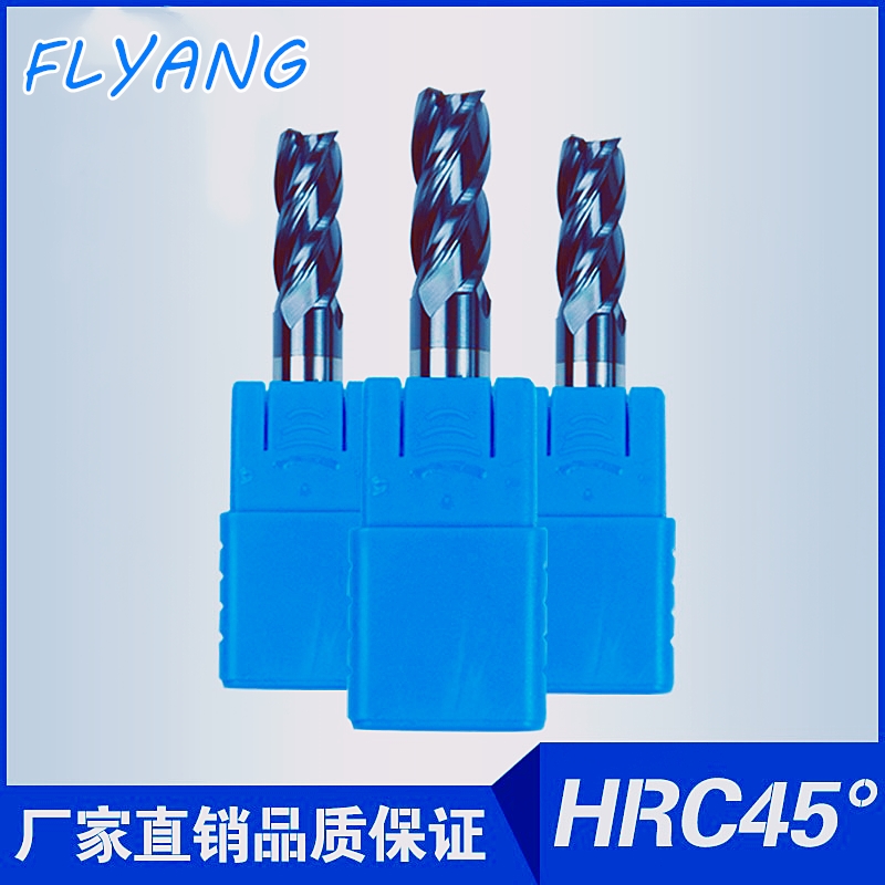 HRC45 degree tungsten flat-sole milling cutter 4-edge carbide black coating d1d1 5d2d2 5d3d3 5