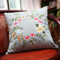 Cross stitch pillow diy hand embroidery material covered thread embroidery canvas cotton and linen fabric surface with outline drawing car cushion