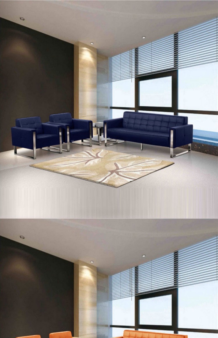 Dàn nhạc da văn phòng sofa bàn cà phê kết hợp hiện đại tối giản thời trang kinh doanh tiếp tân văn phòng nội thất ba người bàn làm việc thông minh