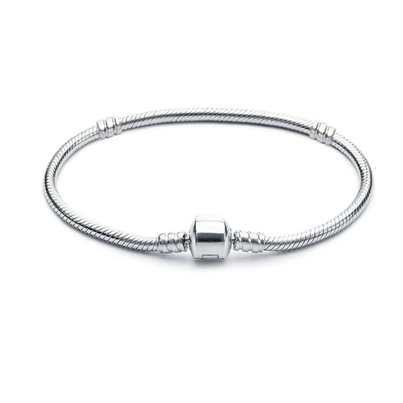 Young3Mm Smooth Chain Snake Bone Chain Rolling Bead Bracelet DIY Basic Chain Silver-Plated Pan's Bracelet Young3Mm Smooth Chain Snake Bone Chain Rolling Bead Bracelet DIY Basic Chain Silver-Plated Pan's Bracelet