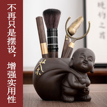 Kung Fu Tea Accessories Ebony Wood Tea Ceremony Six Gentleman Set Daquan 6 Gentleman Tea Tools Tea Pinch Spoon