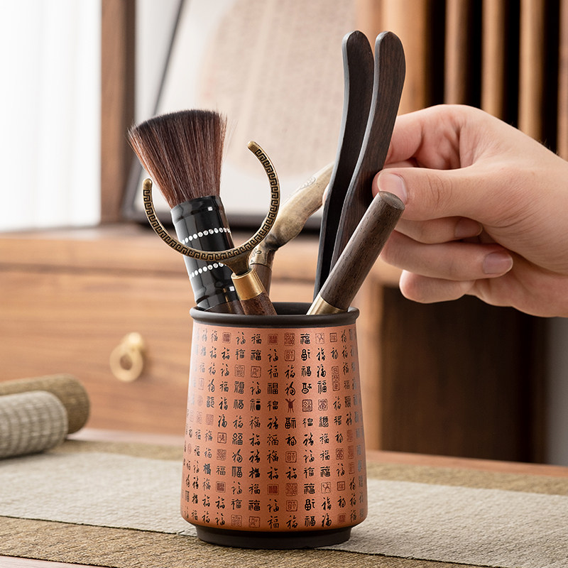 Ebony wood tea ceremony six gentleman kung fu tea set accessories Daquan 6 gentleman tea making tools tea clip needle spoon tea pen