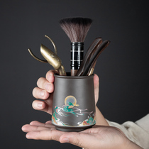 Ebony Wood tea ceremony six gentlemen set kung fu tea set kung fu tea accessories 6 gentleman tea making tools tea clip Tea Needle tea knife