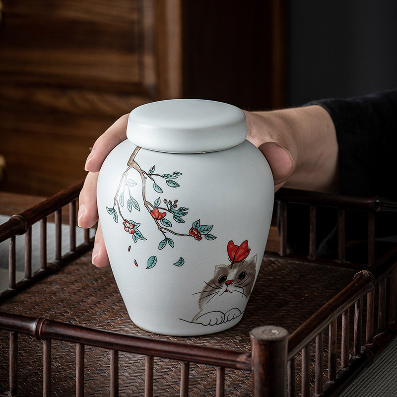 Ceramic sealed tea cans tea warehouse travel storage cans Pu'er cans storage tea cans universal black tea green tea tea box