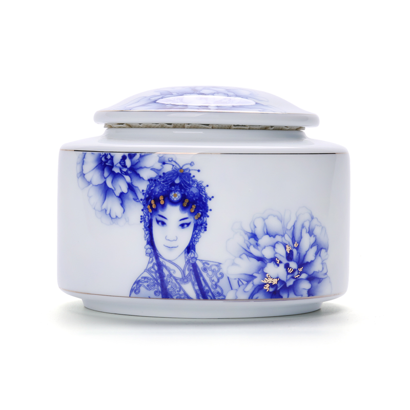 Chiang kai - shek seal pot of blue and white porcelain ceramic kung fu tea set with parts caddy fixings tea box travel warehouse storage pu - erh tea pot