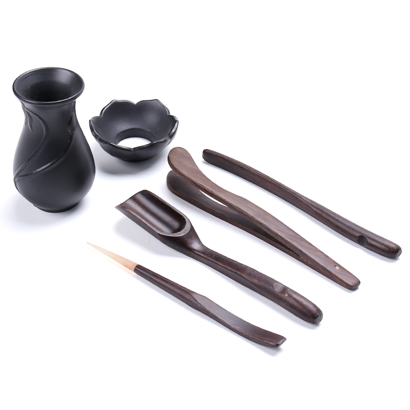 Chung cheng kung fu tea set spare parts 6 gentleman tea Japanese purple sand tea wooden ChaGa ebony ChaZhen