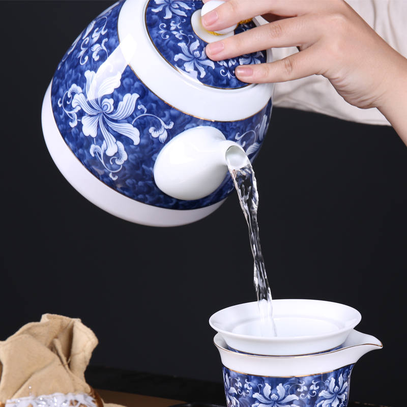 Chiang kai - shek household ceramic kettle of blue and white porcelain tea accessories kung fu tea tea water pumping fast furnace