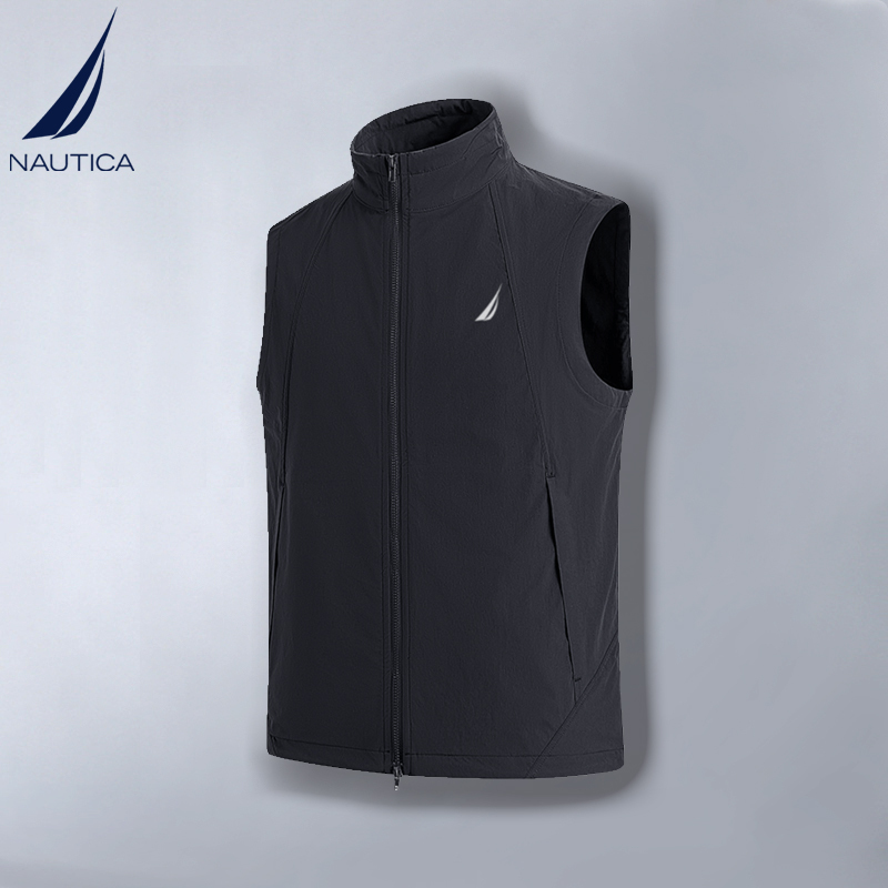 Nautica/Notica Men's Spring and Summer Vest Men's Thin Stand-Up Collar Sleeveless Zipper Vest Outdoor Quick-Drying Vest