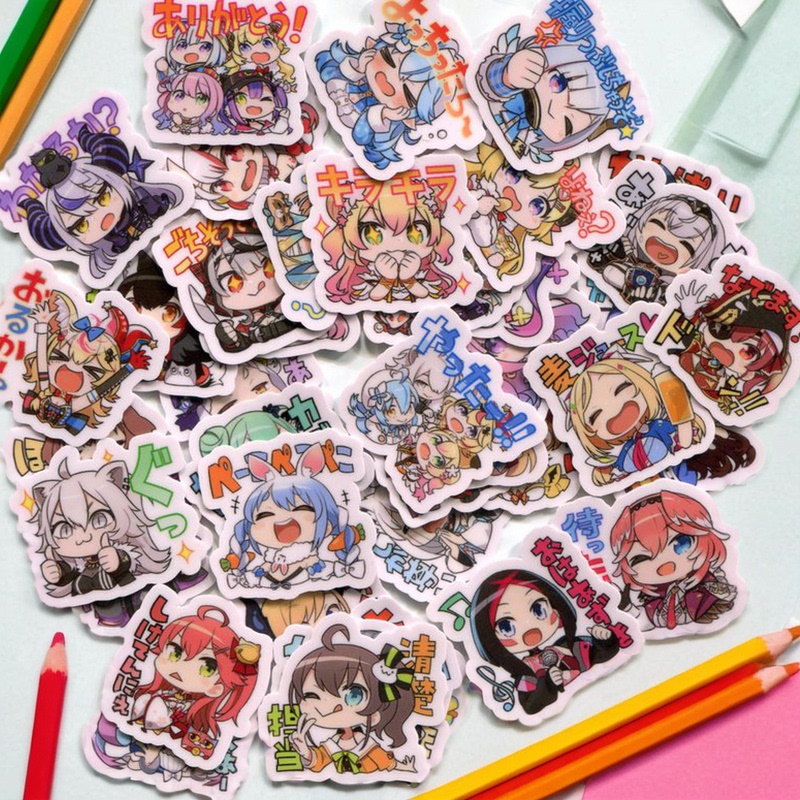 Hololive (Full Series 1) White Blowing Snow Star Street Comet Sakura Witch Peach Bell Sound LAOSHU Handbook Sticker