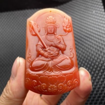 Collection of Huanglongyu chicken red blood cow tiger zodiac patron Saint vain Bodhisattva Guanyin pendant pendant famous teacher works