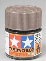 (HY) TAMIYA FIELDS PALACE WATER-BASED PAINT 81533 X-33 METAL GREEN BRONZE COLOR 10ml