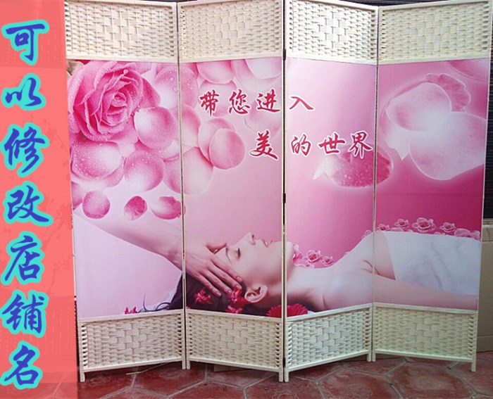 Bán chạy nhất màn hình rơm thẩm mỹ viện che chở rào cản bảo tàng sức khỏe hình xăm gấp màn hình điều trị chân phân vùng di động đơn giản gấp - Màn hình / Cửa sổ mẫu song cửa sổ bằng gỗ đẹp