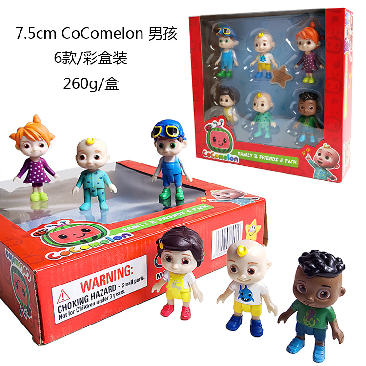 Cross border 6-8cm watermelon school Bus Baby JoJo Gong model cake swing piece cartoon cartoon