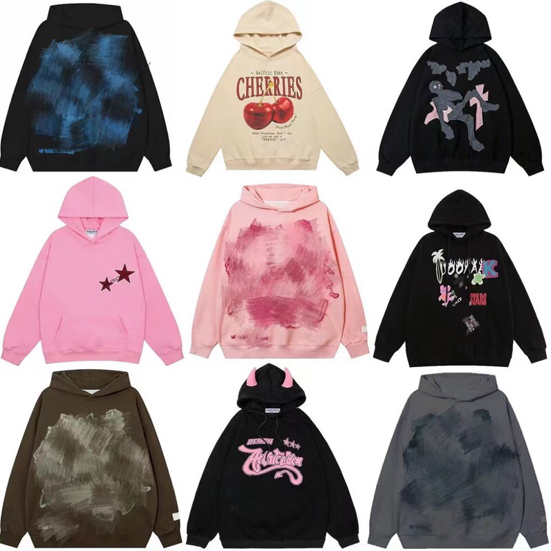 Cross-Border Spring Trendy Hip-Hop Street Print Hoodies for Men and Women, Retro Casual Sports Loose Couple Sweatshirts Cross-Border Spring Trendy Hip-Hop Street Print Hoodies for Men and Women, Retro Casual Sports Loose Couple Sweatshirts