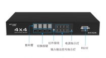 HDMI matrix 4 in 4 out Maituo MT-HD414 HD video switcher dispenser 4X4 split screen 2K