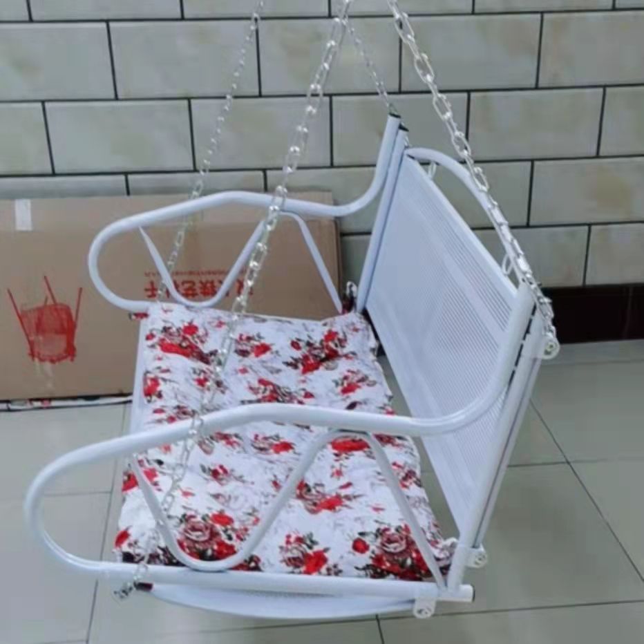 Double outdoor Outdoor Swing seat No bracket Iron art High temperature baking lacquered reinforced Adult Balcony Indoor roof hanging chair