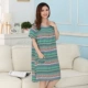 Váy ngủ mùa hè của phụ nữ trung niên và cao tuổi cotton lụa plus size mẹ mặc mỏng ngắn tay dài trung bình dịch vụ nhà hộ sinh - Giải trí mặc / Mum mặc