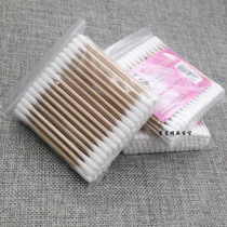 Double-ended cotton swabs wooden poles cotton swabs 80 cotton swabs antibacterial hygienic makeup eye shadow sticks tight and not easy to take off