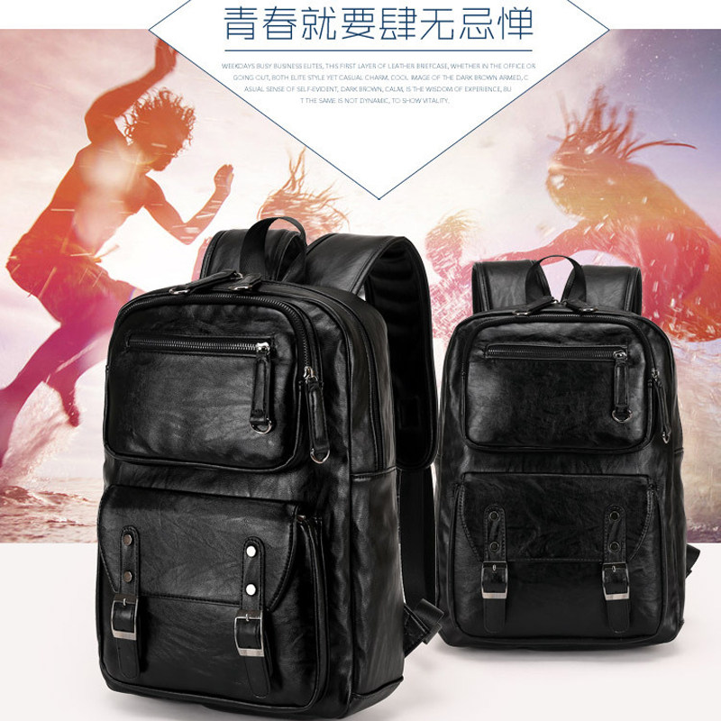 macbook Huawei Xiaomi HP genuine leather pen electric bag 15 6 inch double shoulder casual bag wave male and female bag