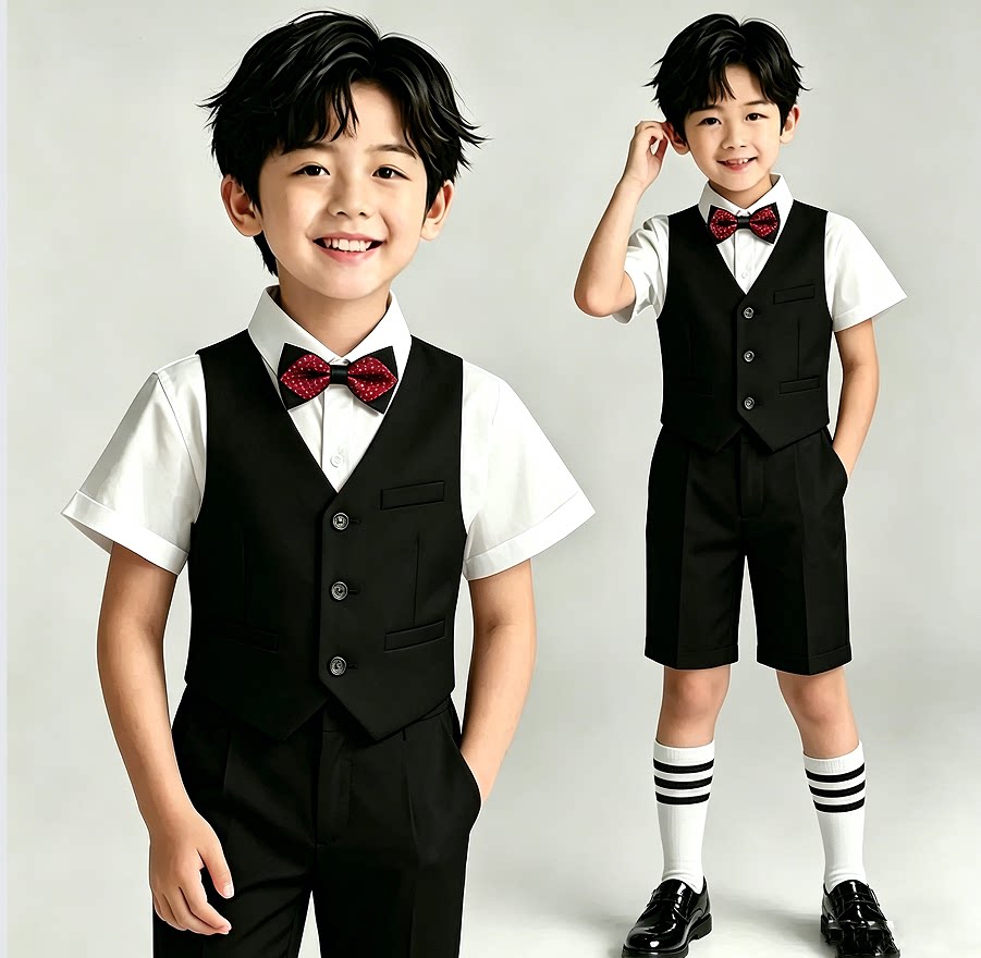 儿童礼服套装西服花童背带裤幼儿园合唱拍照表演服朗诵钢琴演出服 — 14