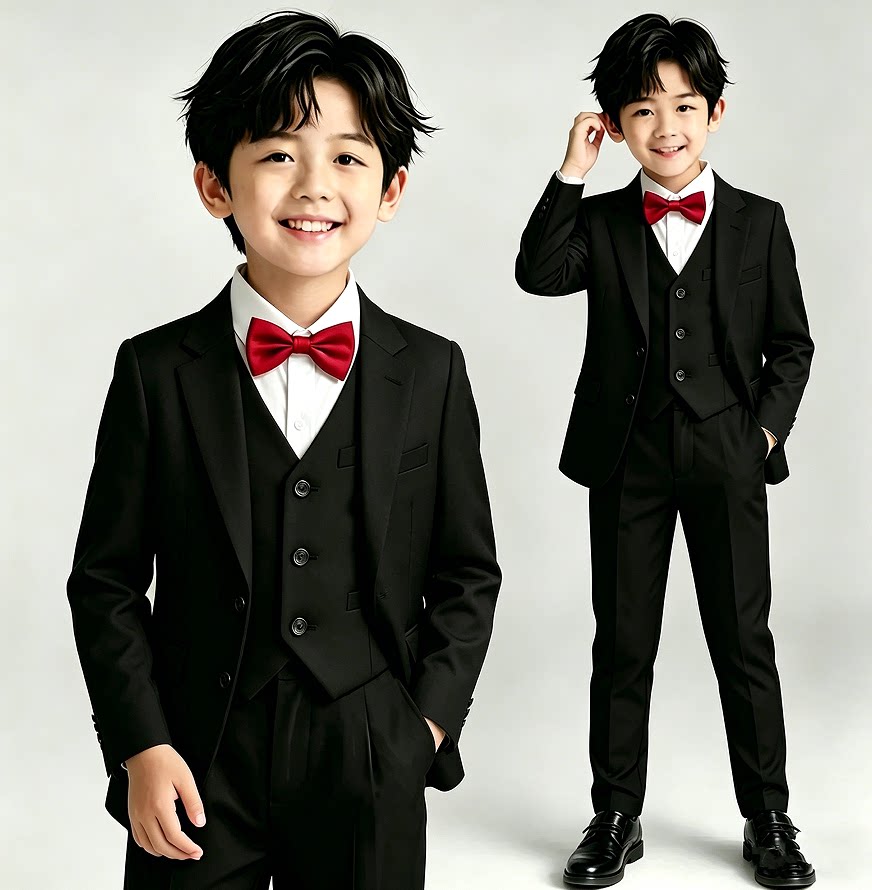 儿童礼服套装西服花童背带裤幼儿园合唱拍照表演服朗诵钢琴演出服 — 17