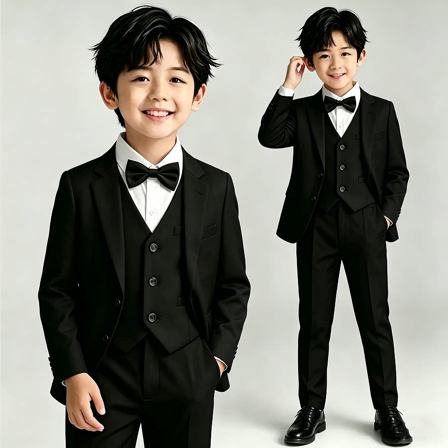 儿童礼服套装西服花童背带裤幼儿园合唱拍照表演服朗诵钢琴演出服 — 18