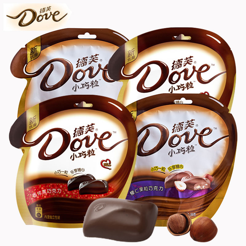 Deve Chocolate Small Grain Milk Silk Slide Milky White Black Hazelnut Kernel Delight Sugar Casual Zero Food 84g * 6 bagged