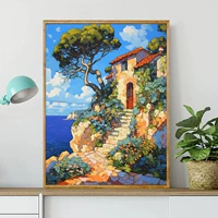 ET100425-House на скале на море Ван Гога 6